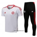 Chandal del Manchester United 2021-2022 Manga Corta Blanco