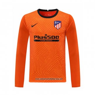 Atletico Madrid Camiseta Portero 2020-2021 Manga Larga Naranja