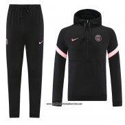 Chandal de Sudadera del Paris Saint-Germain 2021-2022 Negro y Rosa