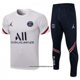 Chandal del Paris Saint-Germain 2021-2022 Manga Corta Blanco