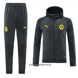 Chandal con Capucha del Borussia Dortmund 2021-2022 Gris