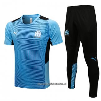 Chandal del Olympique Marsella 2021-2022 Manga Corta Azul