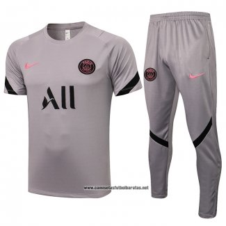 Chandal del Paris Saint-Germain 2021-2022 Manga Corta Gris