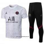 Chandal del Paris Saint-Germain Jordan 2021-2022 Manga Corta Blanco