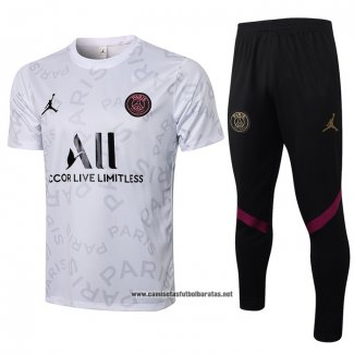 Chandal del Paris Saint-Germain Jordan 2021-2022 Manga Corta Blanco