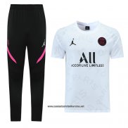 Chandal del Paris Saint-Germain Jordan 2021 Manga Corta Blanco