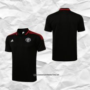 Manchester United Camiseta Polo del 2021-2022 Negro y Rojo