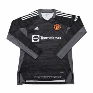 Manchester United Camiseta Portero 2021-2022 Manga Larga Negro