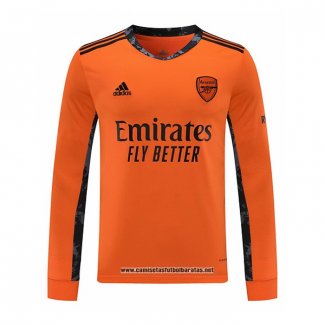 Arsenal Camiseta Portero 2020-2021 Manga Larga Naranja