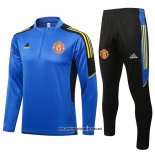 Chandal de Sudadera del Manchester United Nino 2021-2022 Azul