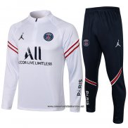 Chandal de Sudadera del Paris Saint-Germain 2021-2022 Blanco