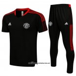 Chandal del Manchester United 2021-2022 Manga Corta Negro