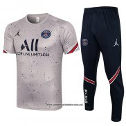 Chandal del Paris Saint-Germain 2021-2022 Manga Corta Gris