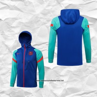 Chaqueta con Capucha del Barcelona 2021-2022 Azul