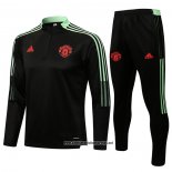 Chandal de Sudadera del Manchester United 2021-2022 Negro