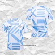 Manchester City Camiseta Pre Partido del 2022 Azul y Blanco