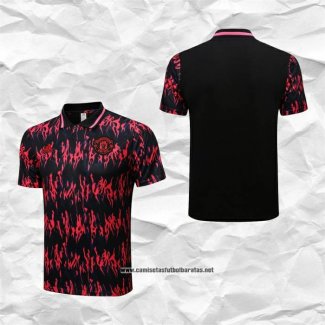 Manchester United Camiseta Polo del 2022-2023 Negro y Rojo