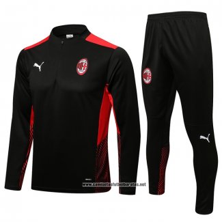 Chandal de Sudadera del AC Milan 2021-2022 Negro