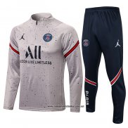 Chandal de Sudadera del Paris Saint-Germain Jordan 2021-2022 Gris