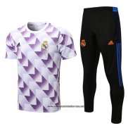 Chandal del Real Madrid 2022-2023 Manga Corta Blanco y Purpura