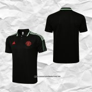 Manchester United Camiseta Polo del 2021-2022 Negro y Verde