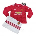 Primera Manchester United Camiseta Nino 2020-2021 Manga Larga