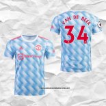 Segunda Manchester United Camiseta Jugador Van De Beek 2021-2022