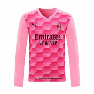 AC Milan Camiseta Portero 2020-2021 Manga Larga Rosa