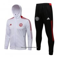 Chandal con Capucha del Manchester United 2021-2022 Blanco