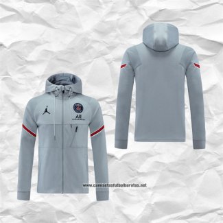 Chaqueta con Capucha del Paris Saint-Germain 2021-2022 Gris