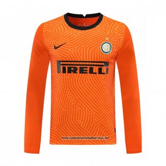 Inter Milan Camiseta Portero 2020-2021 Manga Larga Naranja