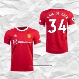 Primera Manchester United Camiseta Jugador Van De Beek 2021-2022