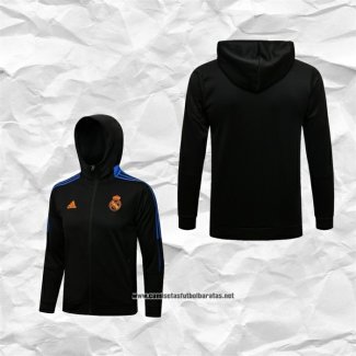 Chaqueta con Capucha del Real Madrid 2021-2022 Negro y Azul